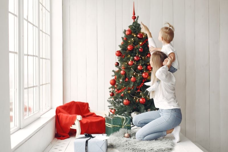 woman has fun preparing christmas mother